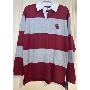 New Oklahoma Sooners OU Sz M Rugby Shirt Crimson Blokecore Streetwear Preppy